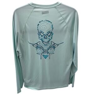 Columbia Men's MD Skull Sailfish Cross Bones PFG Terminal Tackle Shirt